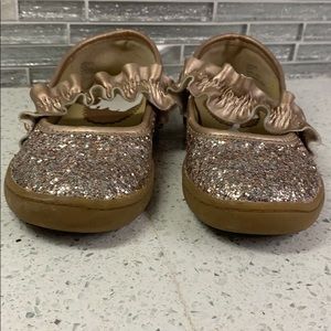 Rose gold glitter slip ones